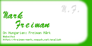 mark freiman business card